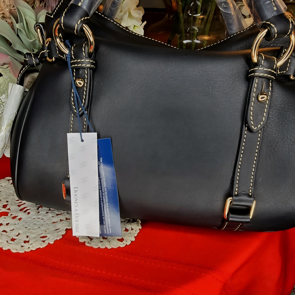 NWT Dooney & Bourke Black Leather Satchel - Picture 2 of 6